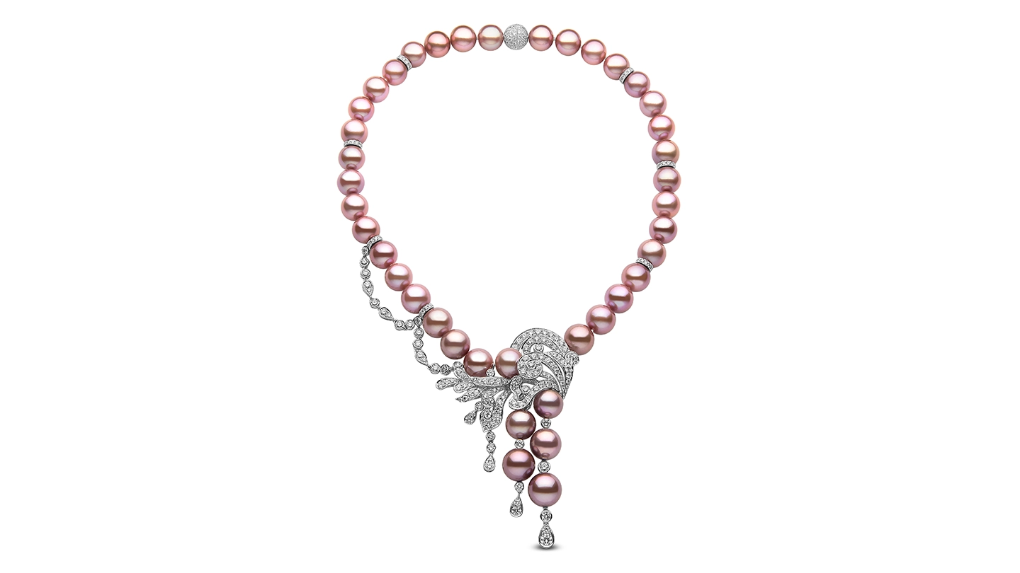 Bead-nucleated pink to purple freshwater cultured pearls Bead-nucleated pink to purple freshwater cultured pearls