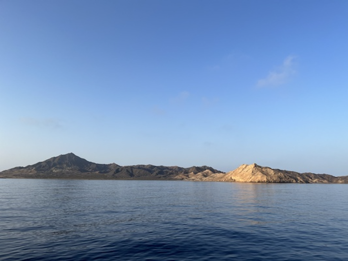 Zabargad Island seen from a diving boat, Red Sea, Egypt, 2021 Zabargad Island seen from a diving boat, Red Sea, Egypt, 2021