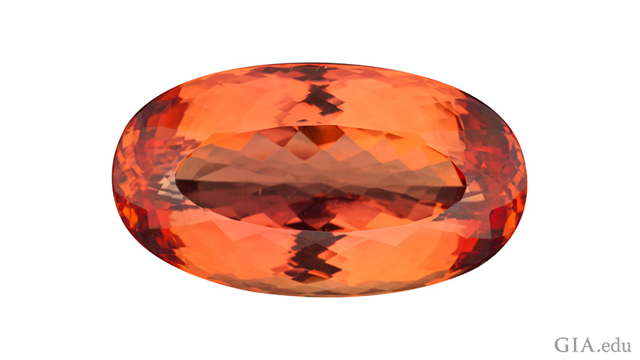 One of the most sought-after November birthstones is this pinkish orange Imperial topaz