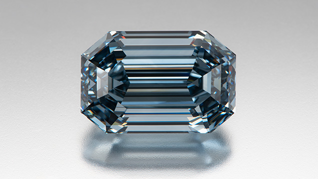 The type IIb 15.10 ct De Beers Cullinan Blue diamond, graded by GIA.
