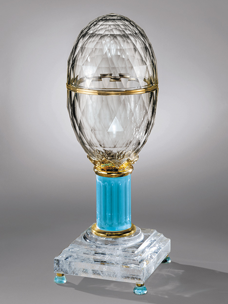 Faceted quartz egg.