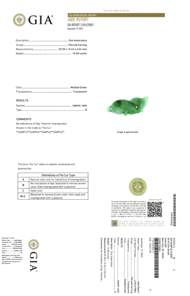 GIA, whose expertise spans gemological research, laboratory services and education, is introducing the GIA Jade Report, featuring additional gemological information and a sleek, user-friendly layout to enhance the overall report experience for both industry professionals and consumers.