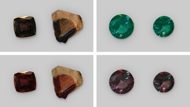 Purple to Reddish Purple Chrysoberyl Samples