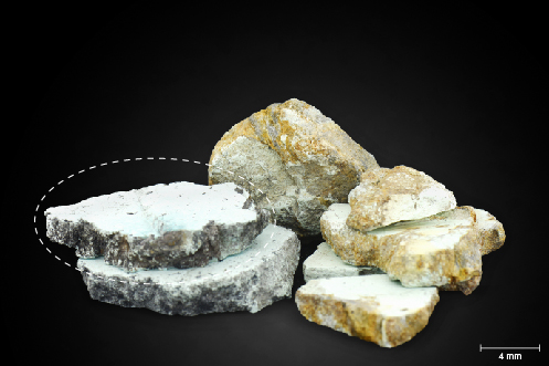 Rough turquoise produced in Hubei Province, China.