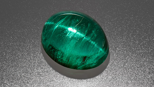 Gilson cat’s-eye synthetic emerald