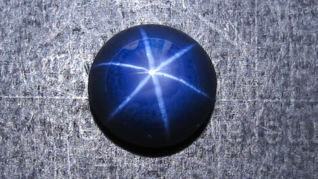 This specimen was revealed to be a synthetic star sapphire.