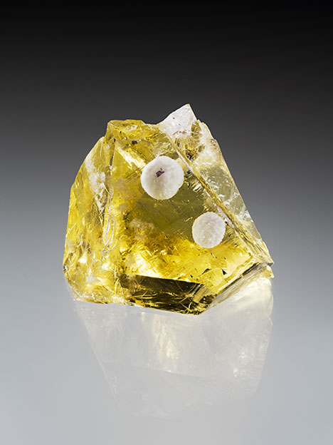 Fluorite containing two barite inclusions.