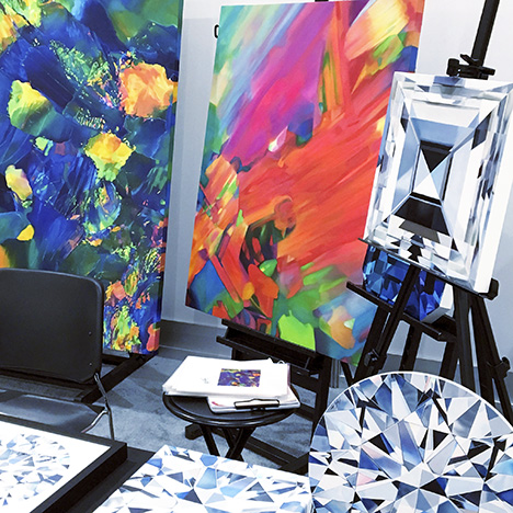 Gemstone paintings by Angie Crabtree.
