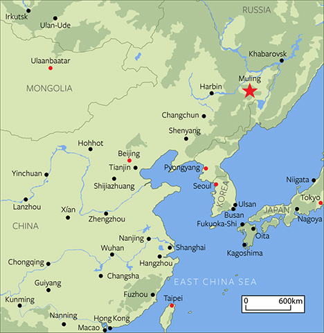 Map showing Muling’s location