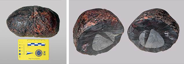 Sections of imitation boulder.