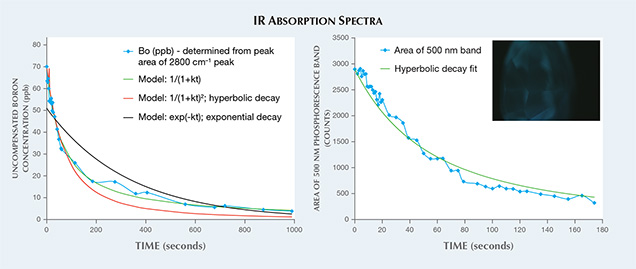 Uncompensated B compared to phosphorescence decay models.
