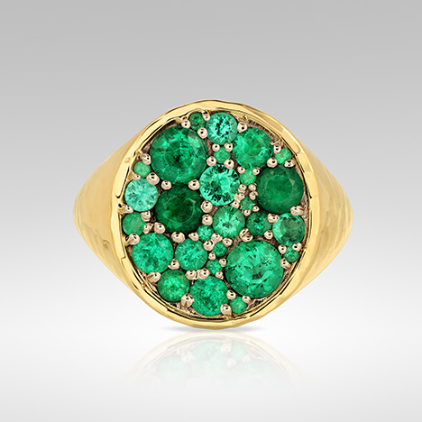 This ring features 1.24 carats of Swat Valley emeralds. This ring features 1.24 carats of Swat Valley emeralds.