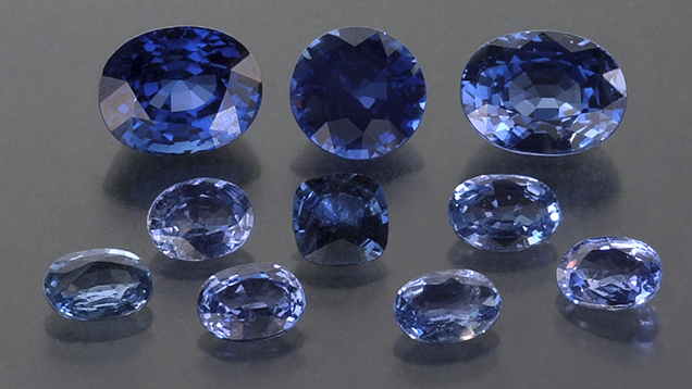 Group of sapphires treated with beryllium Group of sapphires treated with beryllium