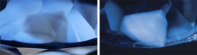 Beryllium traces under darkfield illumination and transmitted light Beryllium traces under darkfield illumination and transmitted light