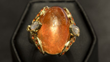 This stunning ring by noted designer Paula Crevoshay features a glittering sunstone in its center. – Eric Welch, courtesy of Paula Crevoshay