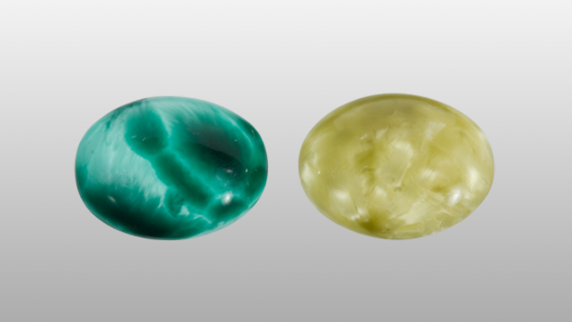 Glass Malachite and Rutilated Quartz Glass Malachite and Rutilated Quartz
