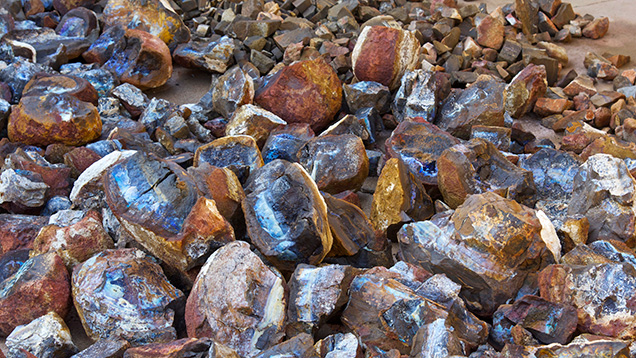 Pile of ironstone concretions Pile of ironstone concretions
