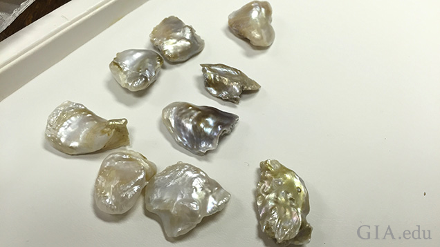 A group of exotic-looking baroque pearls A group of exotic-looking baroque pearls