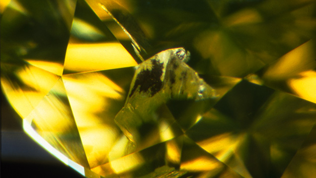 Graphitized feathers in a diamond may indicate HPHT treatment. Graphitized feathers in a diamond may indicate HPHT treatment.