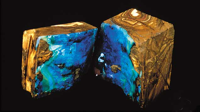 Boulder opal split open Boulder opal split open
