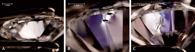 Strain and localized distortions in HPHT synthetic diamonds