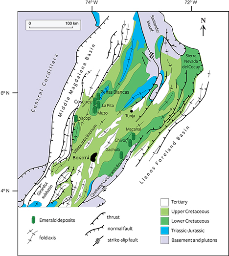 Map of Eastern Cordillera Basin in Colombia Map of Eastern Cordillera Basin in Colombia