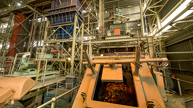 Inside the processing plant at Letšeng Inside the processing plant at Letšeng