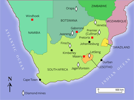 Map of southern Africa Map of southern Africa