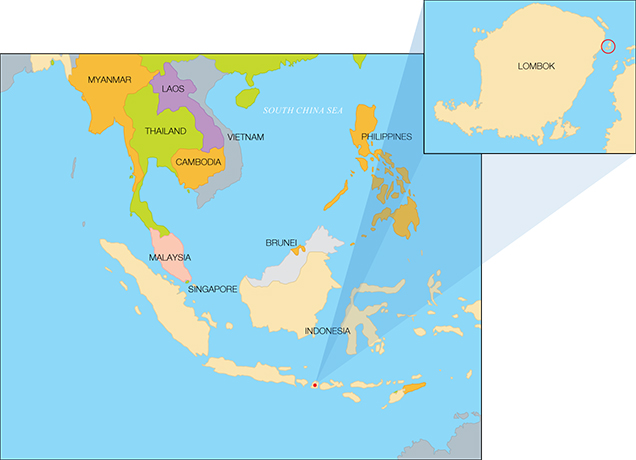 Map of Indonesia and Lombok (inset) Map of Indonesia and Lombok (inset)