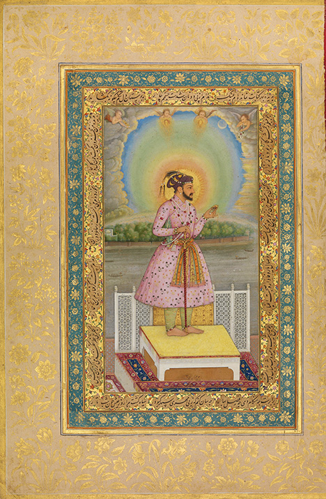 Painting of Shah Jahan, richly adorned with jewels