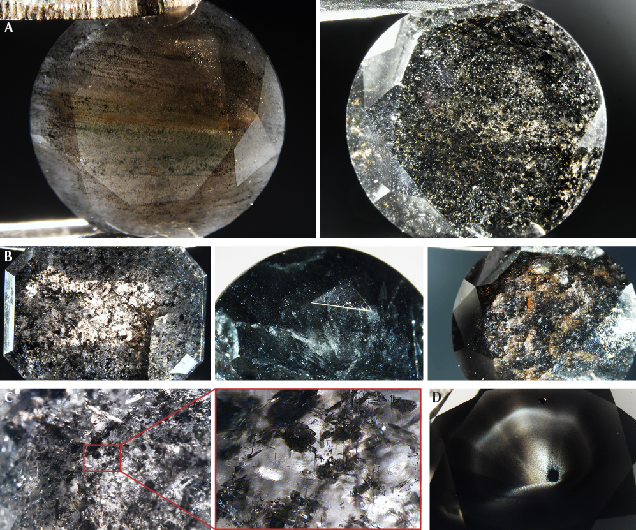 Microscopic observations in Fancy black diamonds Microscopic observations in Fancy black diamonds