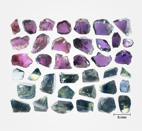 Ruby and sapphire samples collected from Bo Welu Ruby and sapphire samples collected from Bo Welu