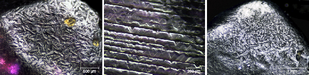 Photomicrographs of rough ruby and sapphire samples from Bo Welu Photomicrographs of rough ruby and sapphire samples from Bo Welu