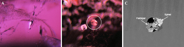 Feldspar and spinel inclusions in ruby from Bo Welu Feldspar and spinel inclusions in ruby from Bo Welu