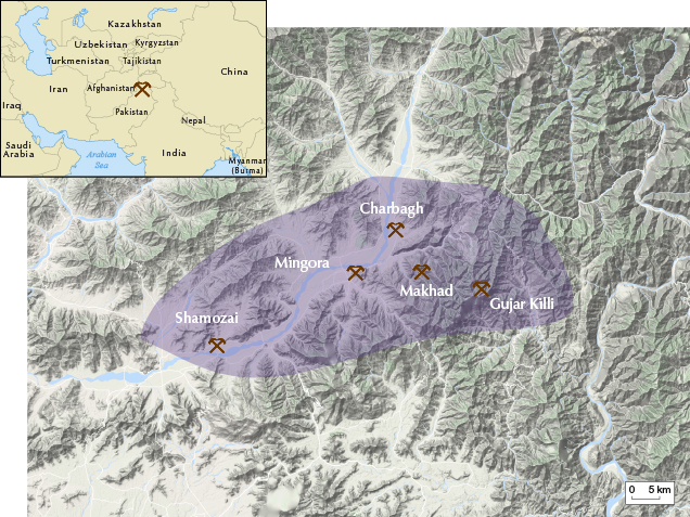 Map of the Swat Valley Emerald Deposit Map of the Swat Valley Emerald Deposit