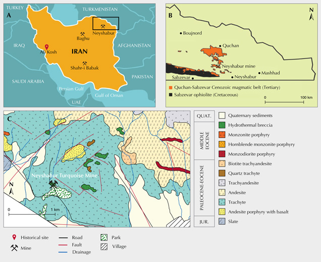 Locations of Iran’s main turquoise mines Locations of Iran’s main turquoise mines