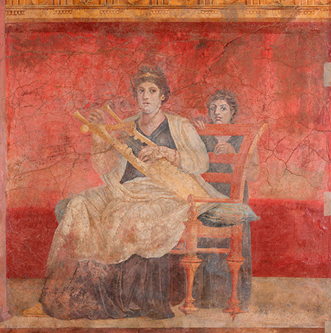 Roman fresco created with cinnabar pigment. Roman fresco created with cinnabar pigment.