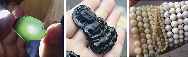 Dark Green, Black and Various colored Nephrites Dark Green, Black and Various colored Nephrites