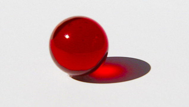 Transparent synthetic ruby sphere Transparent synthetic ruby sphere