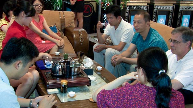 The documentaries and our future collaborations are all possible due to the close bonds the team made with the Chinese industry leaders and professionals, such as at this traditional Chinese tea ceremony with the president of the Pingzhou Jadeite Association.
