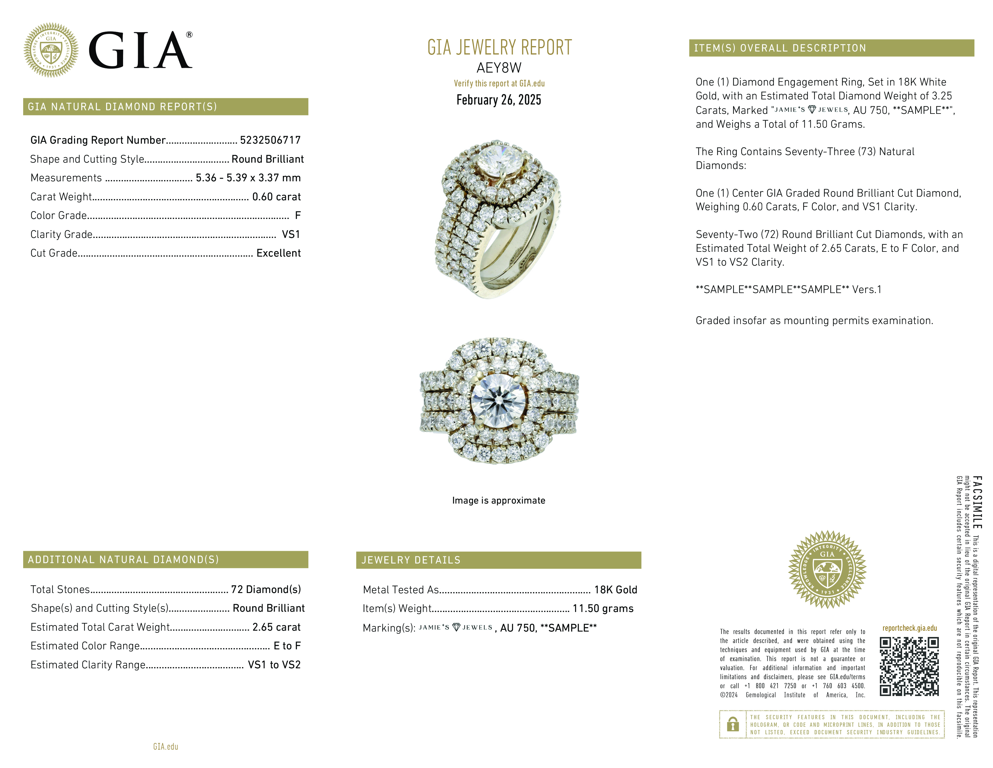 SAMPLE JEWELRY REPORTS SAMPLE JEWELRY REPORTS