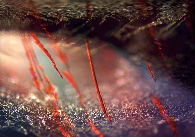 Red hematite inclusions in amethyst Red hematite inclusions in amethyst