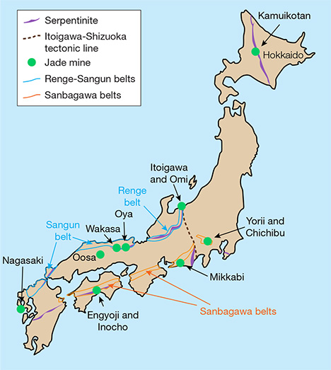 Japanese jadeite localities Japanese jadeite localities