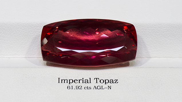 A 61.92 ct Imperial topaz purchased on the secondary market. A 61.92 ct Imperial topaz purchased on the secondary market.