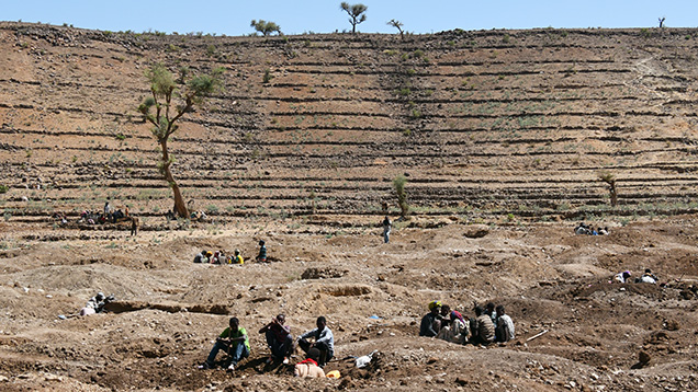 Sapphire mining crews at Godefey, Ethiopia