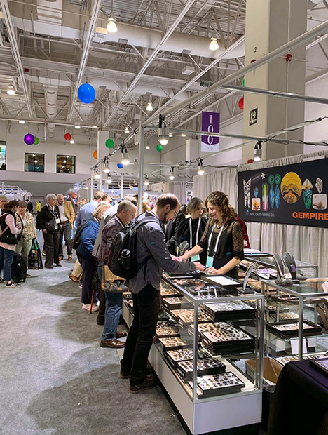 Crowded booth at AGTA gem show. Crowded booth at AGTA gem show.