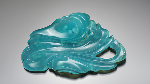 Blue gem silica carving by Nick Alexander. Blue gem silica carving by Nick Alexander.