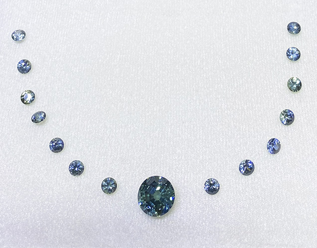 Teal blue Montana sapphires from Rock Creek. Teal blue Montana sapphires from Rock Creek.