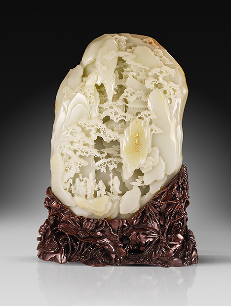 Modern work featuring pierced nephrite. Modern work featuring pierced nephrite.