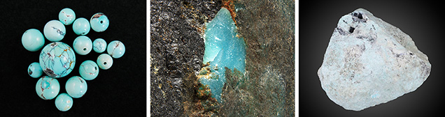 Turquoise containing fissures, pores, and other defects Turquoise containing fissures, pores, and other defects